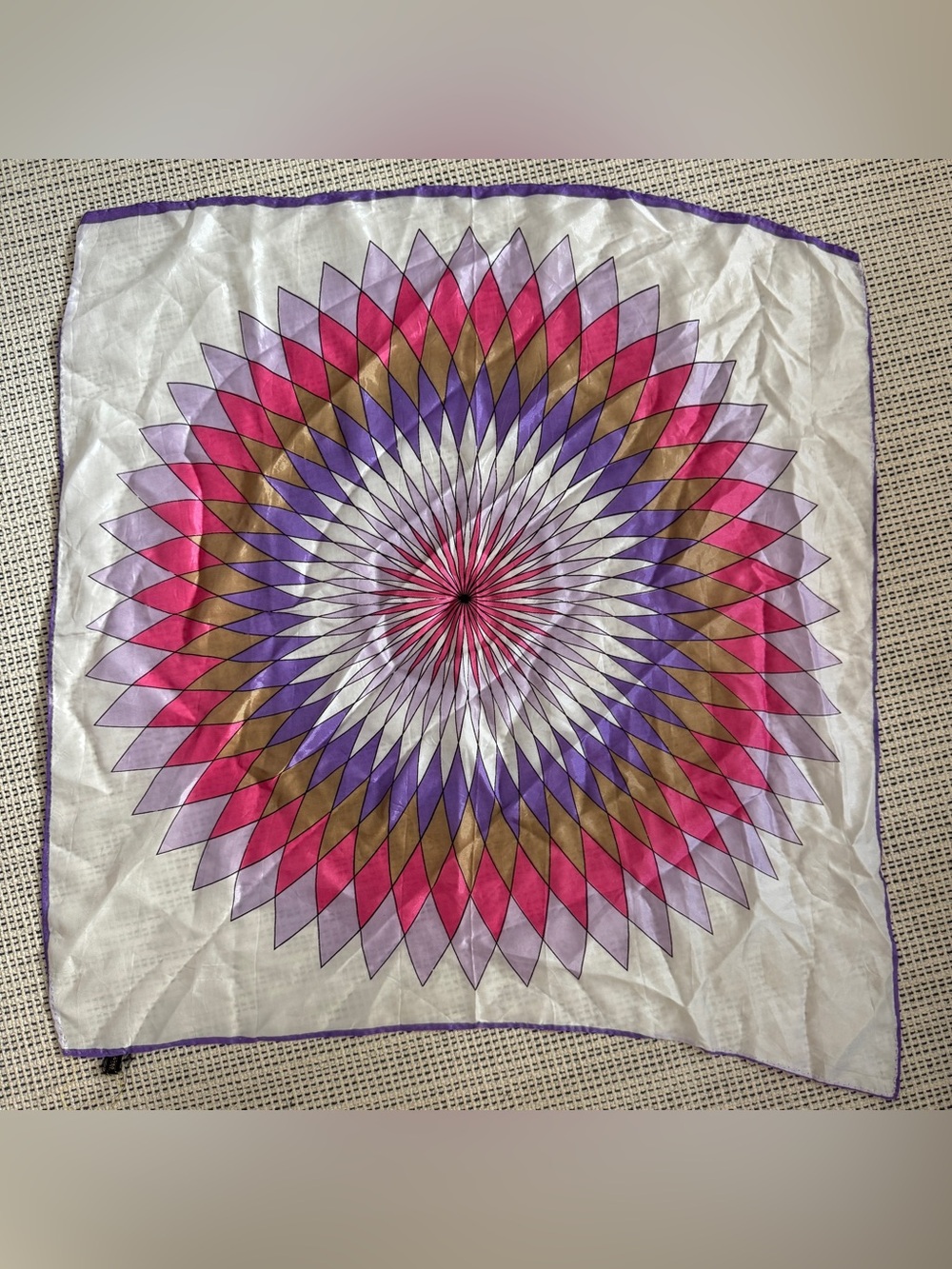 Vintage Geometric Multicolor Square Scarf